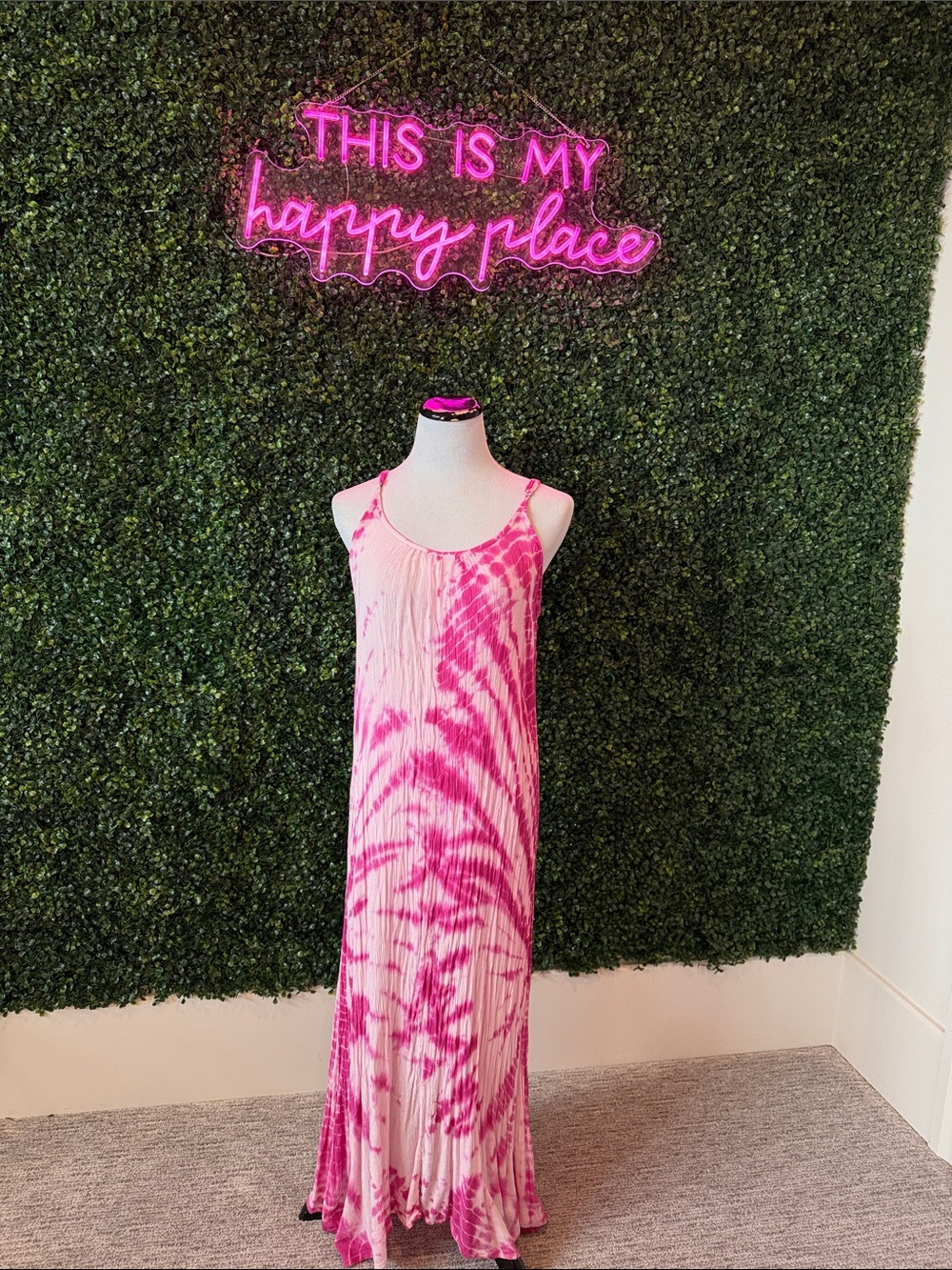 Boho me Pink Tie-Dye Maxi Dress